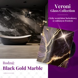 Veroni Glass buitinis ventiliatorius S d100 Black Gold  Marble