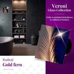 Veroni Glass buitinis ventiliatorius d100 Gold Ferns